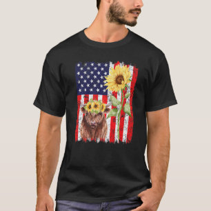 Camiseta Vaca de Fazenda americana Sunflower Farming Highla