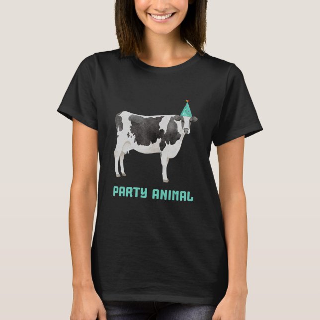 Camiseta Vaca de Festa Bovina de Aniversário (Frente)