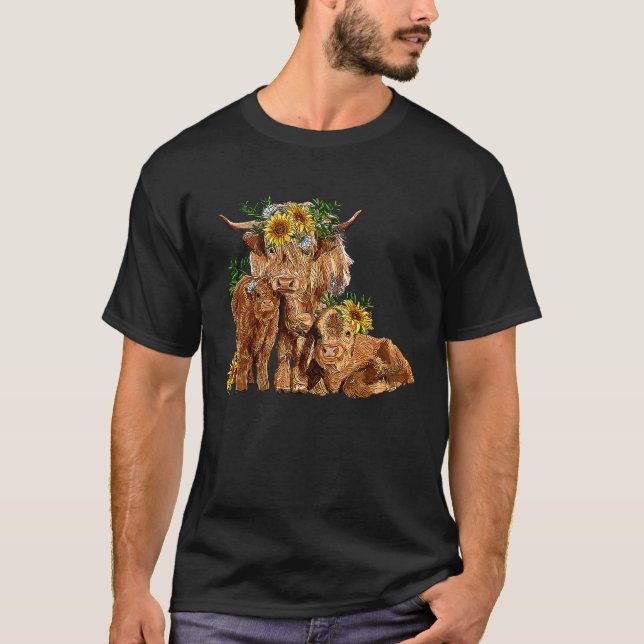 Camiseta Vaca de Girassol Família Vaca Vaca Vaca Vaca Vaca  (Frente)