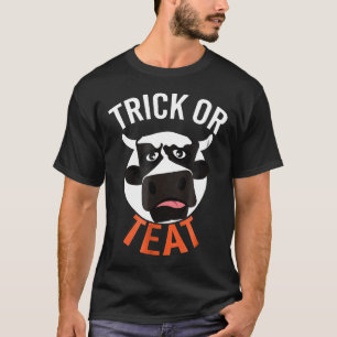 Camiseta Vaca de Halloween Vaca de Truque ou Teta Animal
