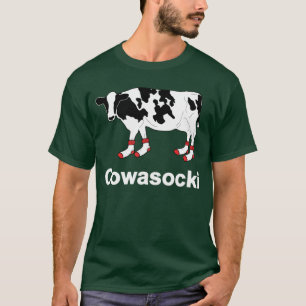 Camiseta Vaca de leite nas meias - vaca de Cowasocki um