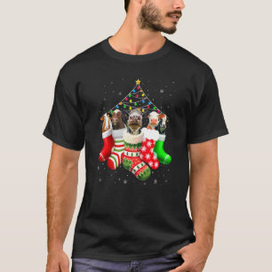 Camiseta Vaca De Meias Pijama De Natal Luzes De Neve Divert