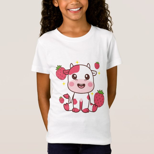 Camiseta Vaca De Morango, Vaca Cura, Pata De Vaca Rosa (Frente)