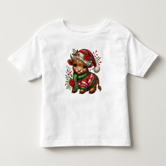 Camiseta Vaca de Natal Baby Highland  (Frente)