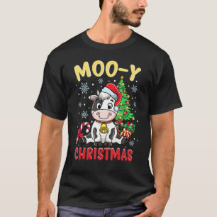 Camiseta Vaca de Natal Bovino Xmas Fofa Animal de Celeiro