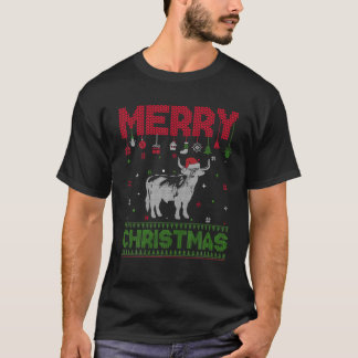 Camiseta Vaca de Natal Engraçada Feriada