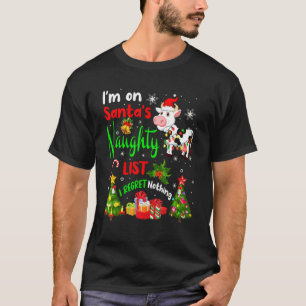 Camiseta Vaca de Natal Estou Na Lista Negra do Papai Noel