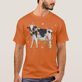 Camiseta Vaca de Natal Vaca de Árvore Clara Vaca Xmas Neve 
