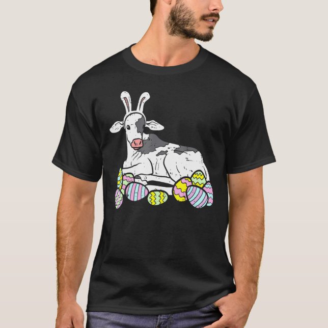 Camiseta Vaca de Páscoa Fofa Ovos de Páscoa (Frente)