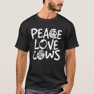 Camiseta Vaca de Paz Fofa Amor Para Homens Mulheres Criança