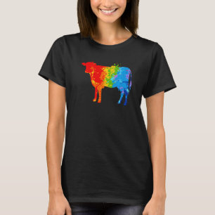 Camiseta Vaca de pintura em pinto com pinto