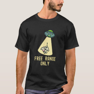 Camiseta Vaca de rapto de Alienígenas de OVNI com Comida or