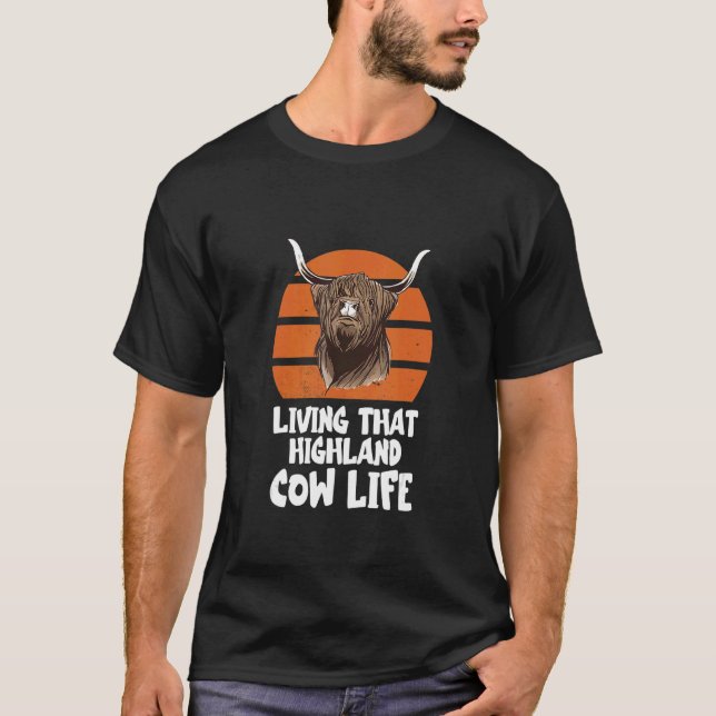Camiseta Vaca De Terras Altas Escocesa Que Vive Na Vaca De  (Frente)