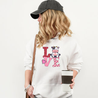 Camiseta Vaca de Yoga de Amor Rosa Bonita