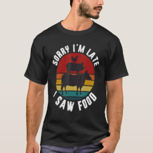 Camiseta Vaca Desculpe o Atraso Vi Comida Restaurante