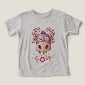 Camiseta Vaca desenhada em Estilo Infantil