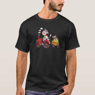 Camiseta Vaca dirige trator para animais da fazenda
