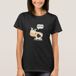 Camiseta Vaca diz Meow Animal Reviravolta Inesperada Na Na