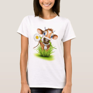 Camiseta Vaca do jérsei na grama