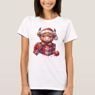 Camiseta Vaca do planalto festivo no Natal