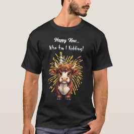 Camiseta Vaca do planalto rabugenta, humor de ano novo