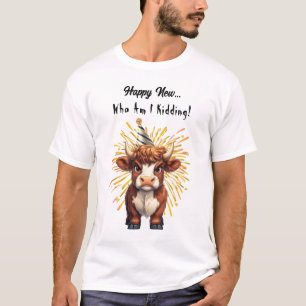 Camiseta Vaca do planalto rabugenta, humor de ano novo