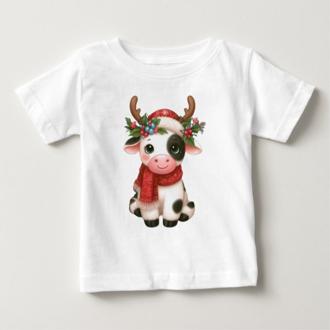 Camiseta Vaca doce de Natal feliz (Frente)