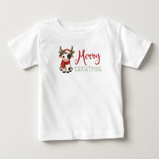 Camiseta Vaca doce de Natal feliz (Frente)