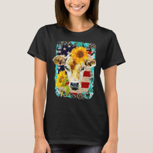 Camiseta Vaca dos EUA Pavilhão do Agricultor Vaca de Girass