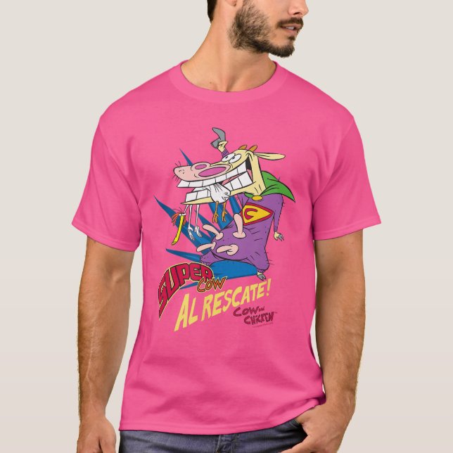 Camiseta Vaca e Frango Super Vaca retrô (Frente)