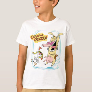 Camiseta Vaca e Galinha Rindo Gráfico