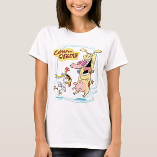 Camiseta Vaca e Galinha Rindo Gráfico