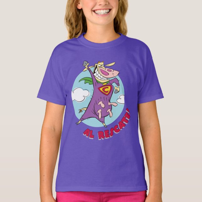 Camiseta Vaca e Galinha Super Vaca Al Rescate! (Frente)