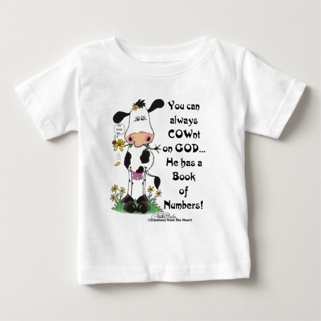 Camiseta Vaca e Ladybug COWnt em Deus (Frente)