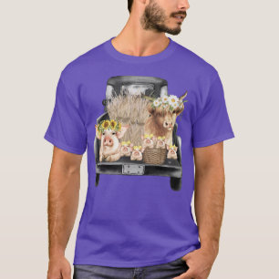 Camiseta Vaca E Suínos Cutes Na Fazenda De Animais Da Vinta