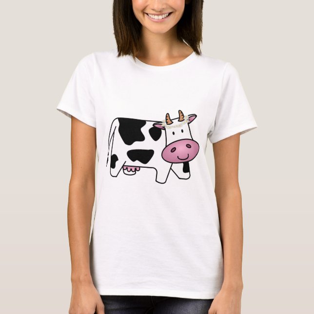 Camiseta Vaca em pé com margaridas (Frente)