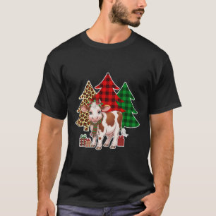 Camiseta Vaca Engraçada Árvore de Natal Vacas De Natal Aman