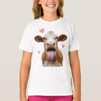 Vaca engraçada com língua para fora - Amor por ani
