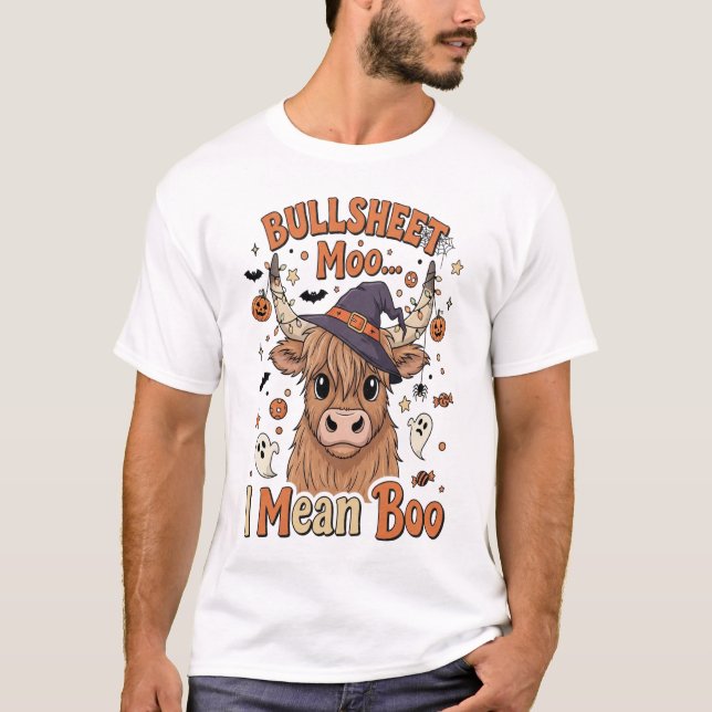 Camiseta Vaca engraçada de Halloween, quero dizer, besteira (Frente)
