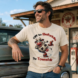 Camiseta Vaca engraçada de patins para confundir a populaçã
