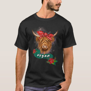 Camiseta Vaca Engraçada Em Terras Altas Com Fão Para Vegado