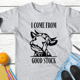 Camiseta Vaca Engraçada Eu Venho de Boa Estirpe