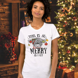 Camiseta Vaca Engraçada nas Terras do Natal