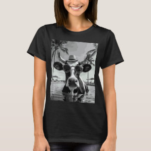 Camiseta Vaca engraçada selfie férias de verão