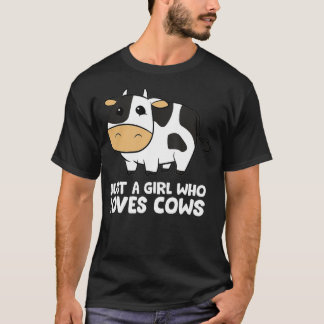 Camiseta Vaca Engraçada Só Uma Garota Que Ama Vacas