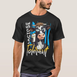 Camiseta Vaca Engraçada Tolerante à Lactose  Intolerante à 