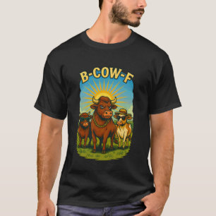 Camiseta Vaca Engraçada Touro B-Vaca-F Protesto Anti-Carne 