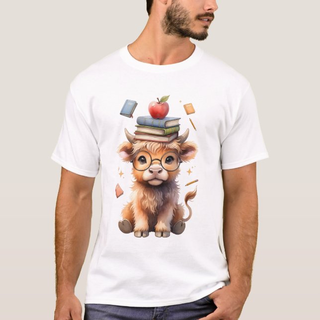 Camiseta Vaca Erudita com Livros (Frente)