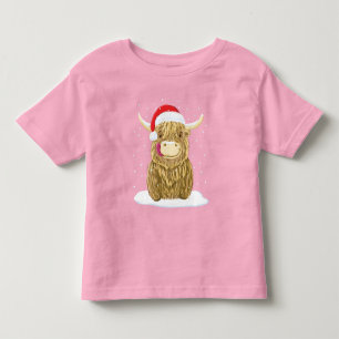 Camiseta Vaca escocesa das montanhas na neve do Natal