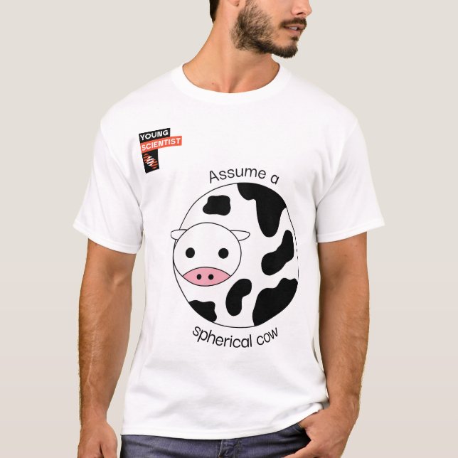 Camiseta Vaca esférica - Jovem Cientista (Frente)